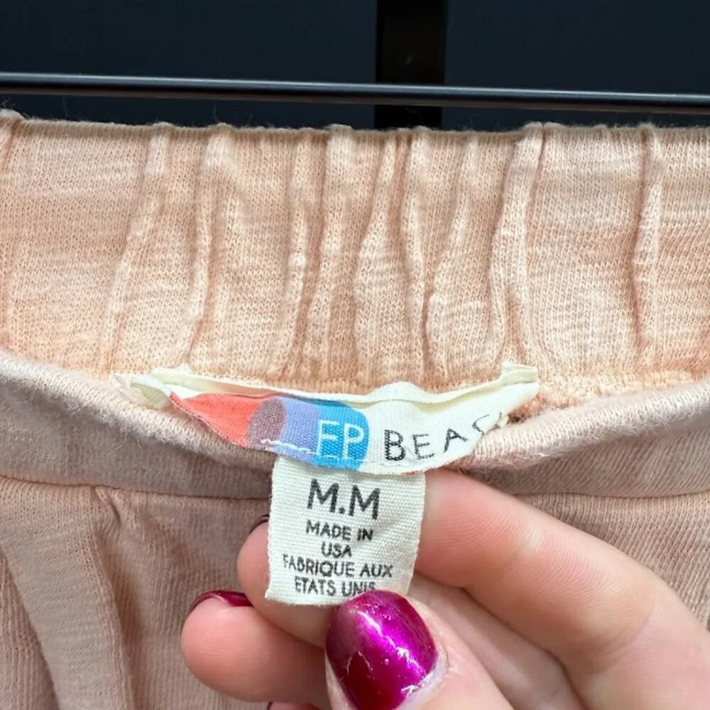 Free People Beach Pink Peach Cotton Pants - Picture 3 of 6